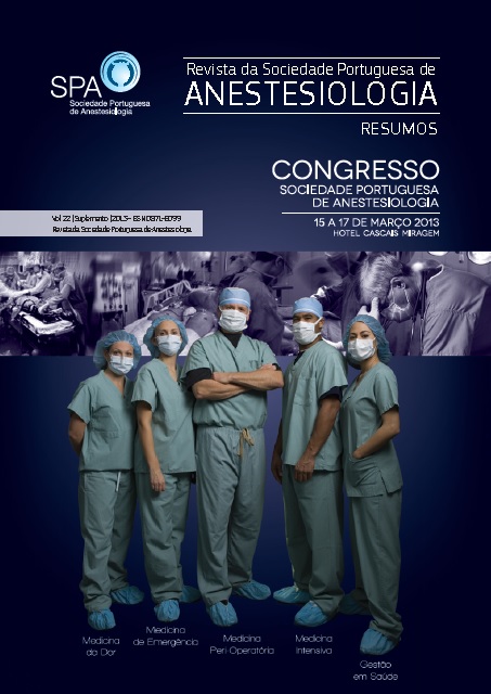 					View Vol. 22 (2013): Journal of the Portuguese Society of Anesthesiology
				