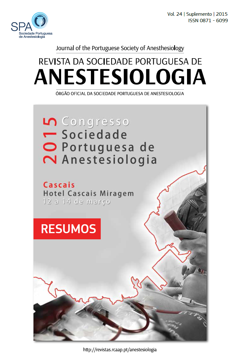 					View Vol. 24 (2015): Journal of the Portuguese Society of Anesthesiology
				