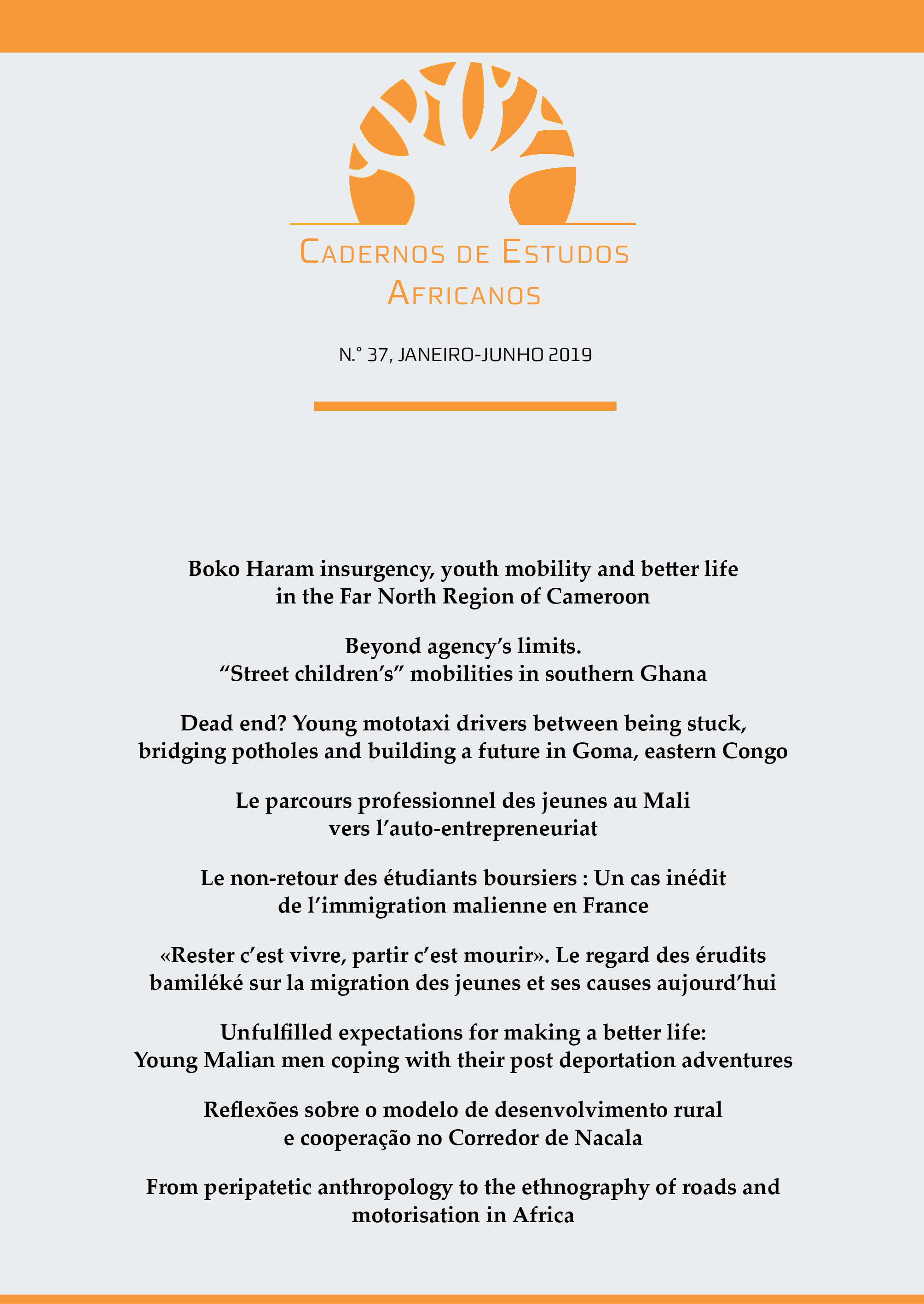 					Ver N.º 37 (2019): Working for better lives: Mobilities and trajectories of young people in West and Central Africa
				