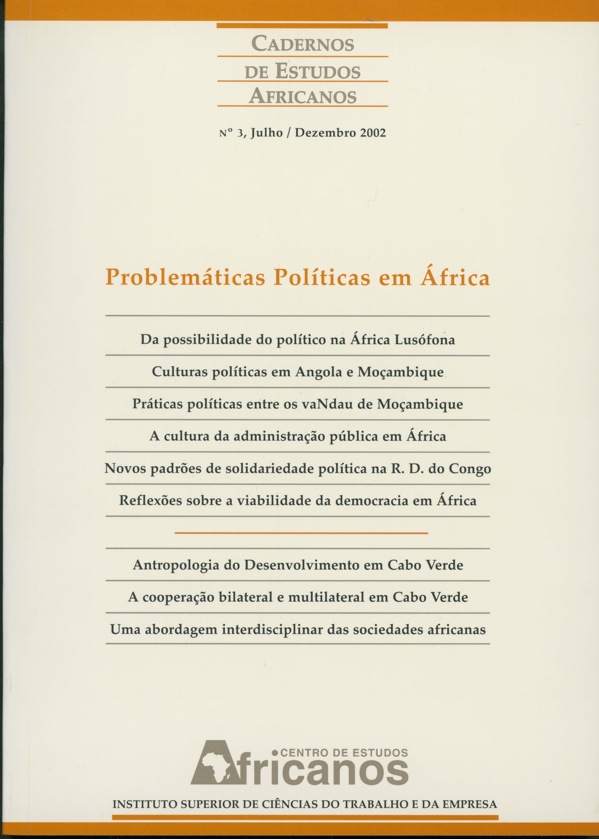 					Ver N.º 3 (2002): Problemáticas Políticas em África
				