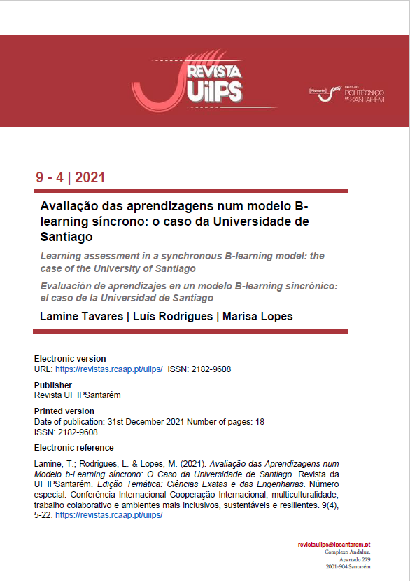 Capa: Avaliação das aprendizagens num modelo B-learning síncrono: o caso da Universidade de Santiago