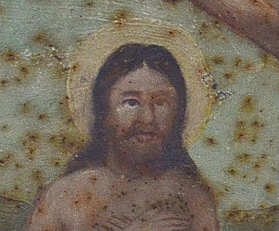 The Baptism of Christ, oil on iron, protected with an oil layer on the back of the painting, consisting of a mixture of minium and zinc white, late 19th century, author unknown, private property